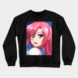 manga pink hair anime girl Crewneck Sweatshirt